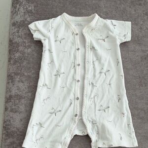 Livly White Baby Romper with Bird Print 3-6 months